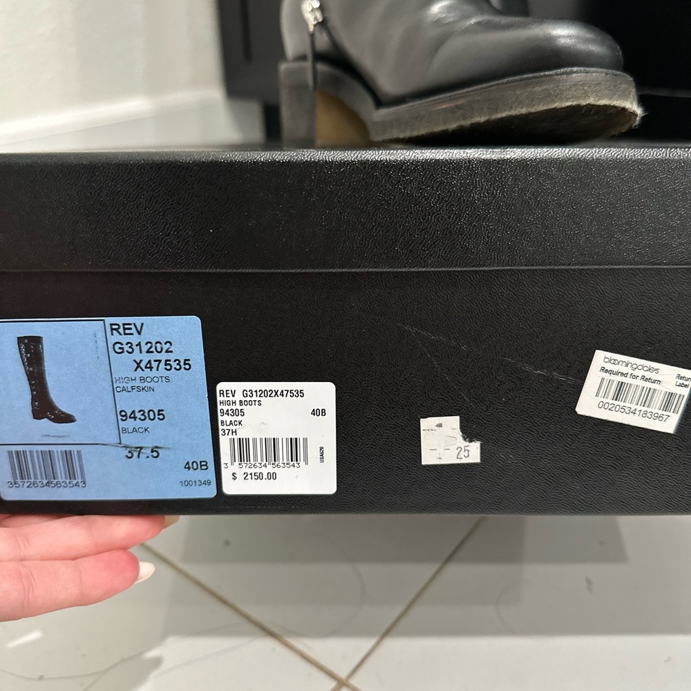 Chanel tall boots black 7.5 fairly new